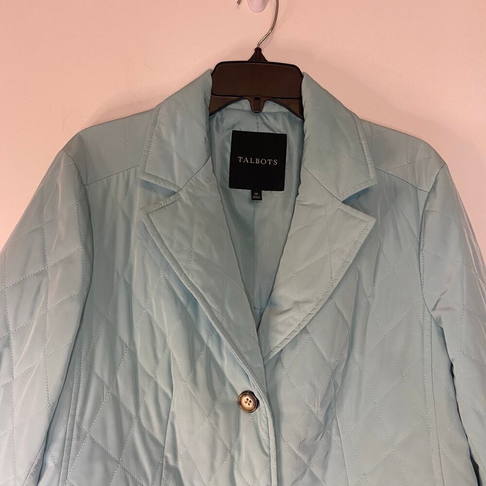 Talbots Quilted Teal Button Down Minimalistic Spr… - image 3